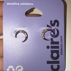 moon shaped stud earrings